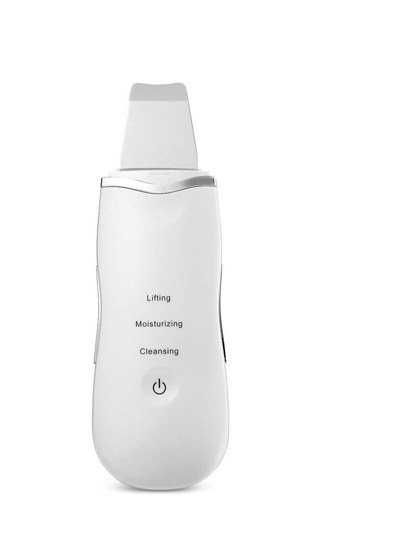 ORiTi Portable Blackhead Removal Ultrasonic Facial Cleaner Rechargeable Face Skin Scrubber Cleaning Skin Peeling Extractor White