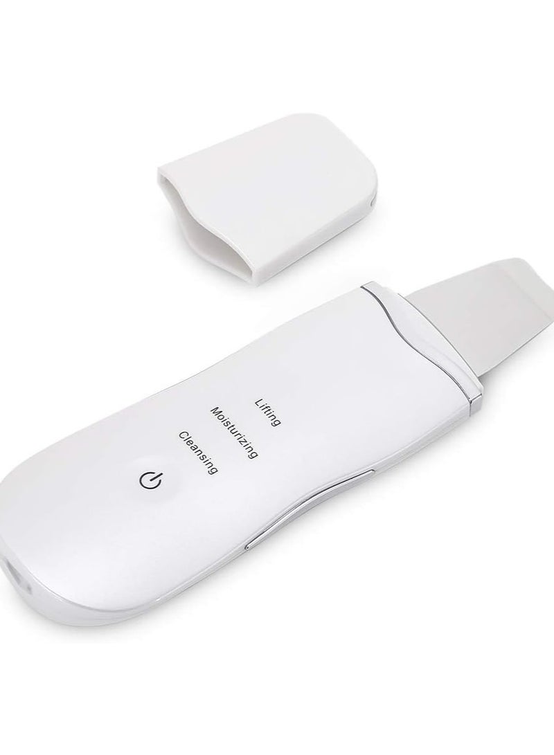 ORiTi Portable Blackhead Removal Ultrasonic Facial Cleaner Rechargeable Face Skin Scrubber Cleaning Skin Peeling Extractor White