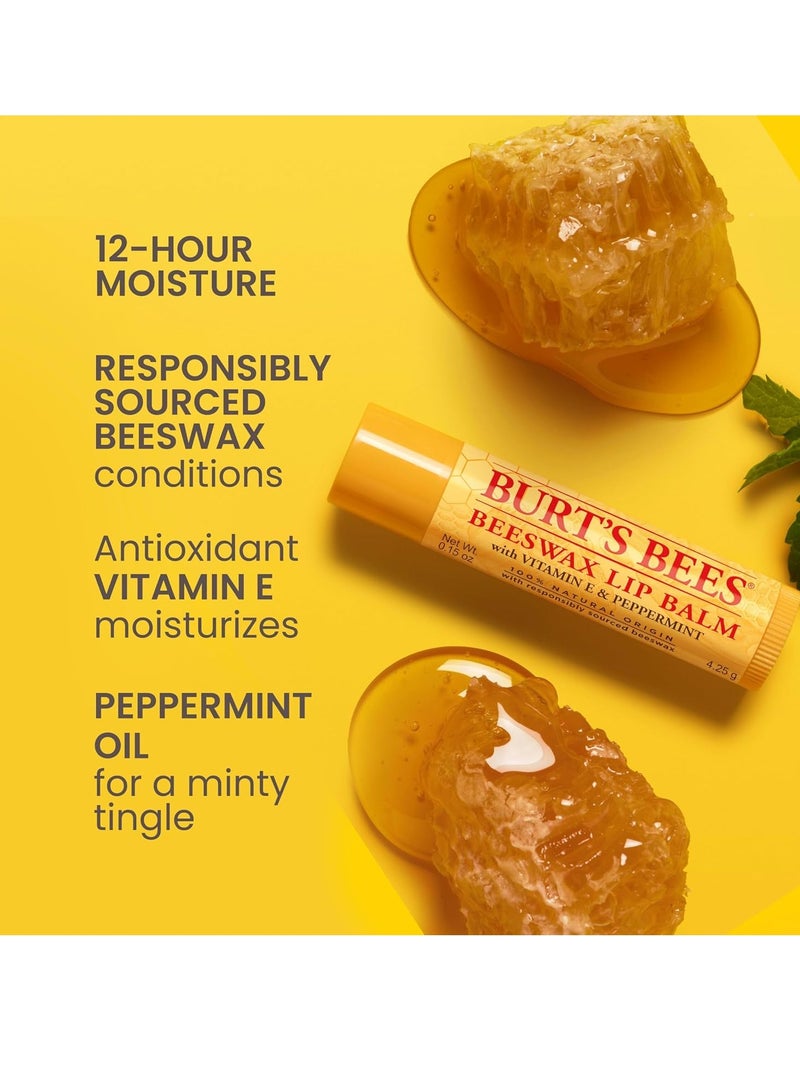 Burt's Bees Lip Balm - Original Beeswax, Lip Moisturizer With Responsibly Sourced Beeswax, Tint-Free, Natural Origin Conditioning Lip Treatment, 2 Tubes, 0.15 oz.