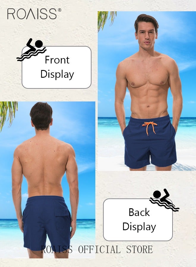 Men's Swimming Trunks Beachwear Quick Dry Beach Pants Gym Wear Fitness Workout Short Sports Running Boxer Swim Shorts Swimsuit Summer