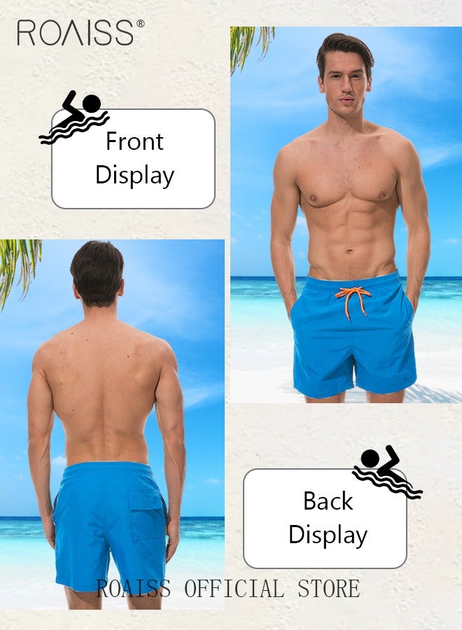 Men's Swimming Trunks Beachwear Quick Dry Beach Pants Gym Wear Fitness Workout Short Sports Running Boxer Swim Shorts Swimsuit Summer