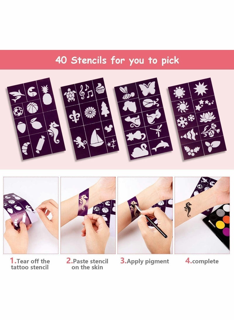 15 Colors Face Paint Kit for Kids, Non-toxic Professional Palette Washable with Brush for Kids for Art Show, Party Colsplay Makeup Festive Face Paint