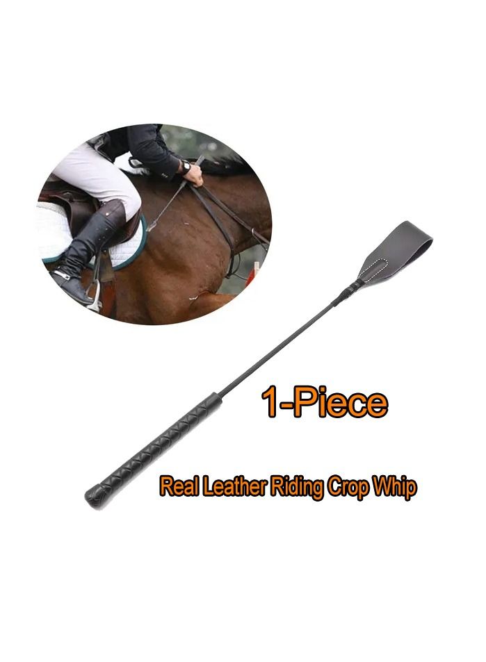 1-Piece Real Leather Riding Crop Whip,Genuine Top Premium Quality Equestrianism Horsewhip