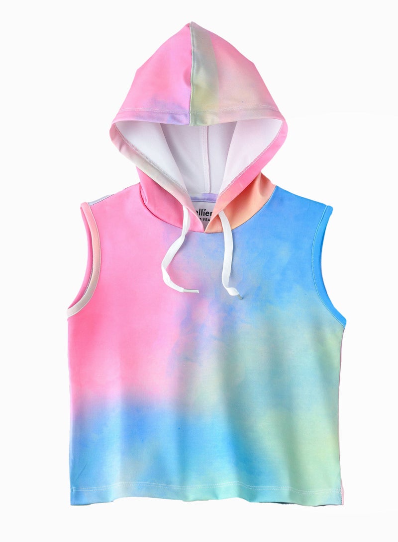 Girls Tie-Dye Sleeveless Hoodie