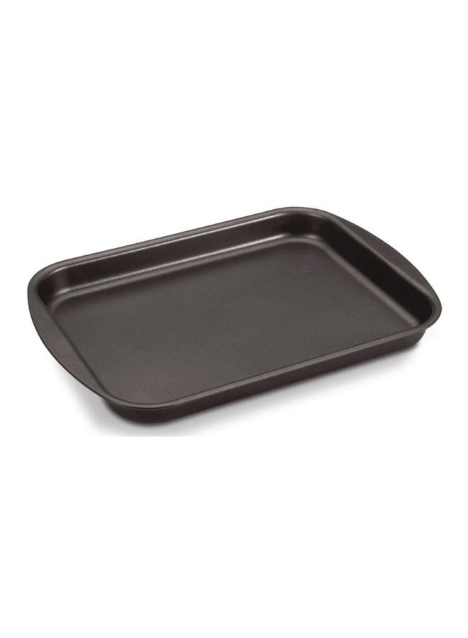 Brasil 40cm 3.8L Graphite Aluminum Flat Roasting Pan with Interior and Exterior Starflon Max PFOA Free Nonstick Coating Red 40cm