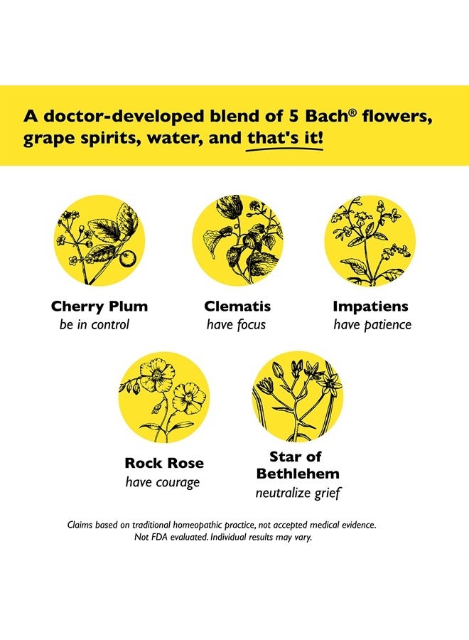 Bach RESCUE REMEDY Dropper 20mL, Natural Stress Relief, Homeopathic Flower Essence, Vegan, Gluten & Sugar-Free, Non-Habit Forming