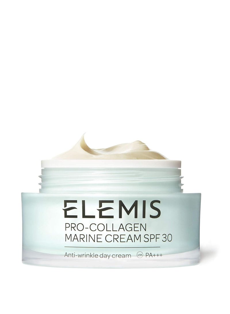 ELEMIS Pro-Collagen Marine Cream SPF 30, Lightweight Anti-Wrinkle Daily Face Moisturizer Firms, Smoothes, Hydrates, & Delivers Sun Protection