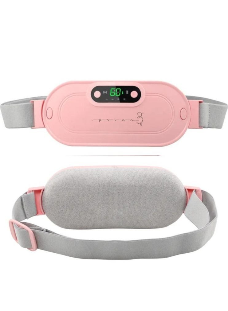 Menstrual Electric Heating Pad Women Warm Belt Hot Water Bag Waistband Device Adjustable 4-Speed ​​Rechargeable Heating Cramp Belt Massage Warm Waist Belt for Menstrual Period Cramps Stomach Tummy Pain