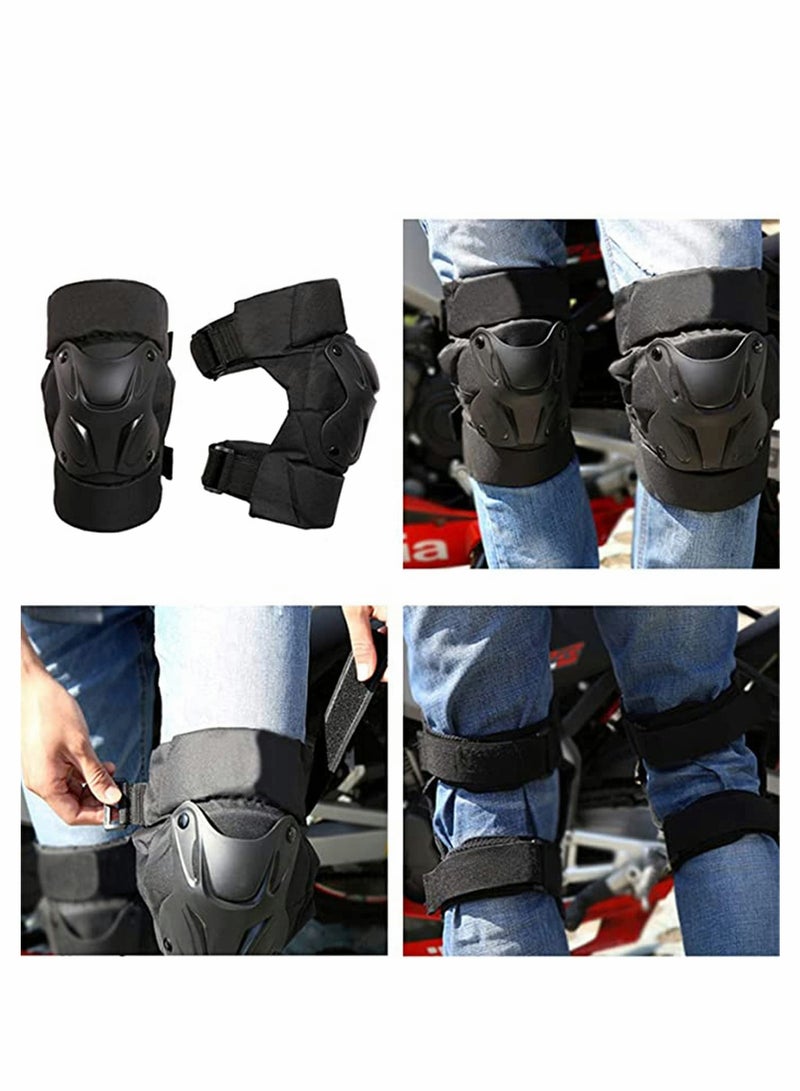 Adult Knee Pads, 1 Pair Adjustable Knee Cap Pads Cycling Knee Brace and Elbow Guards, Protector for Bike Motorcycle Cycling Racing Outdoor Active Knee Protector Gear