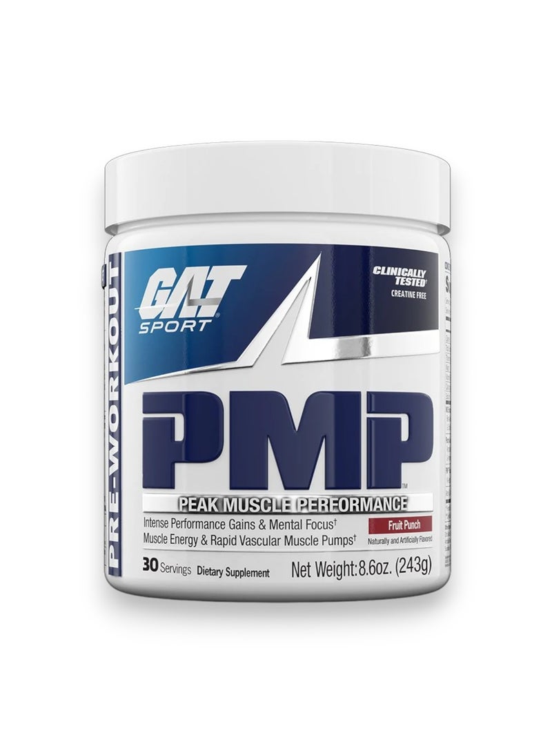 PMP stim Free, Pre Workout, Fruit Punch Flavour, 243g