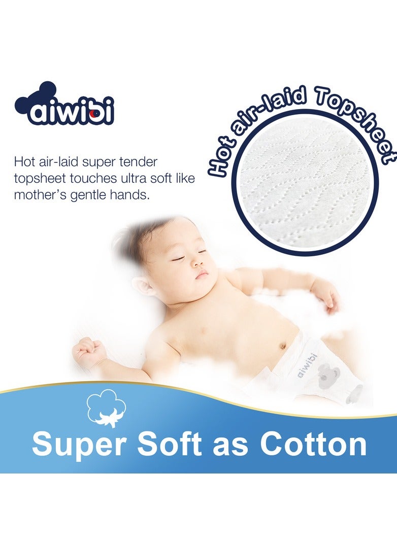 Aiwibi Ultra-thin premium baby pants diapers, cotton-like, anti-irritation,Size M (4-10kg) 26 counts