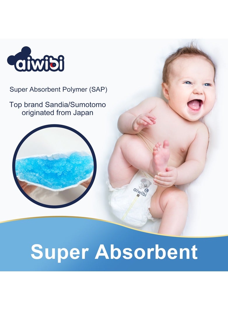 Aiwibi Ultra-thin premium baby pants diapers, cotton-like, anti-irritation,Size M (4-10kg) 26 counts