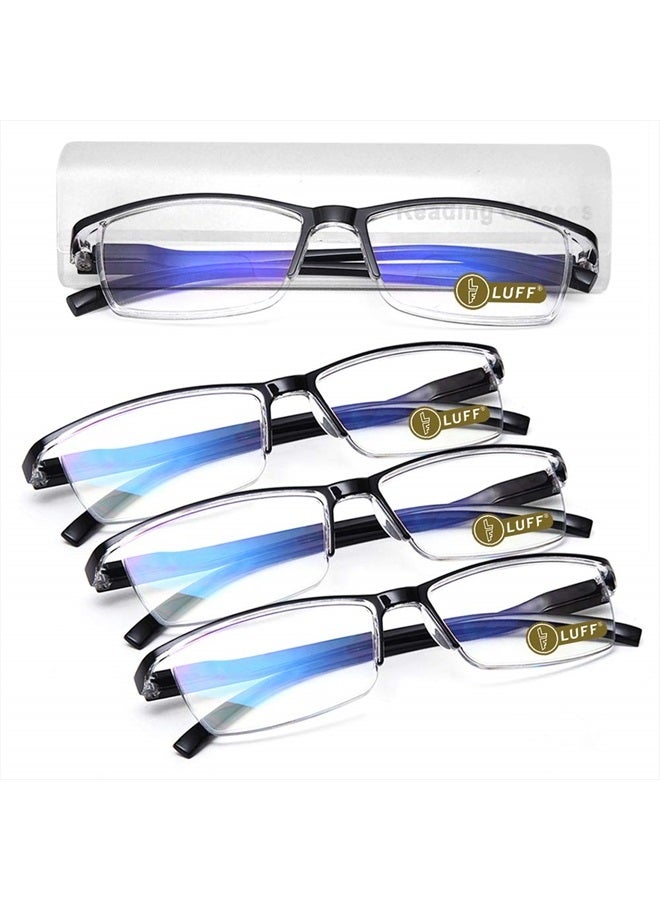 4Pcs Anti-Blue-ray Reading Glasses Portable Ultra-Light Readers(1.5X)