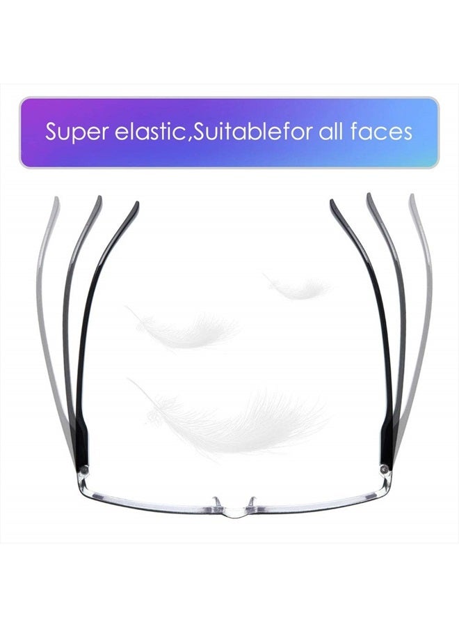 4Pcs Anti-Blue-ray Reading Glasses Portable Ultra-Light Readers(1.5X)