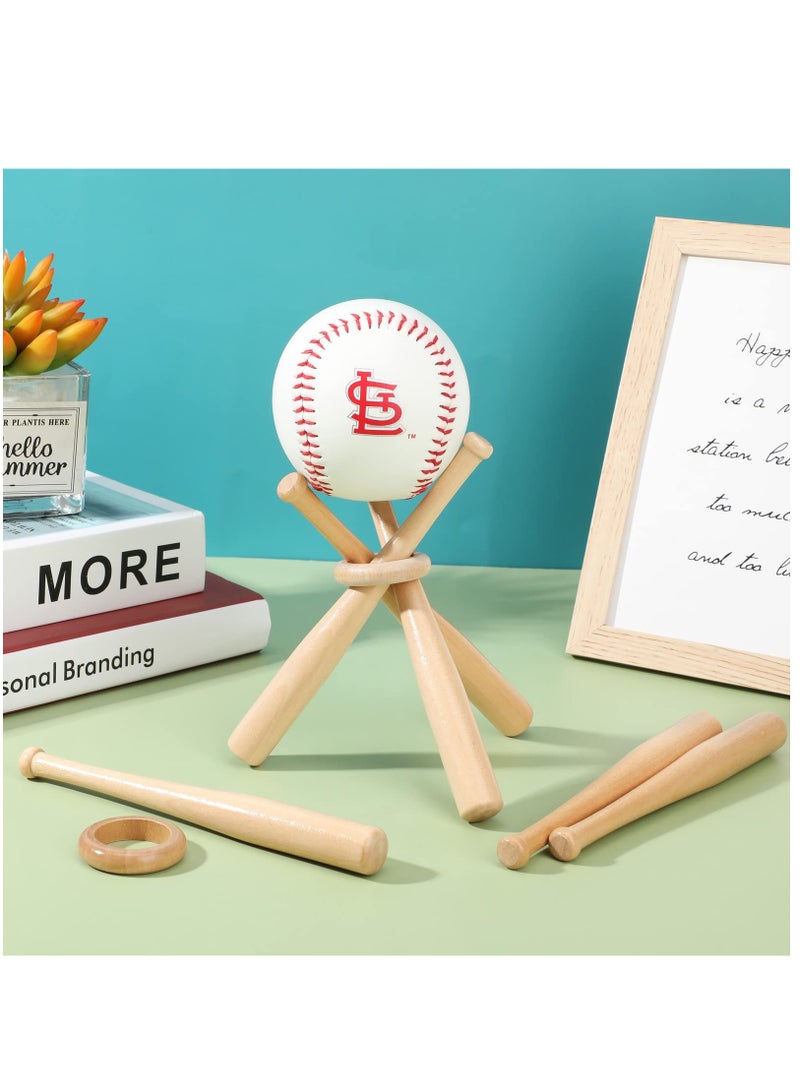 Baseball Stand, Baseball Holders for Balls Display Wooden Baseball Bat Display Stand Holder Display Baseball Centerpieces for Tables for Kids and Sports Lover