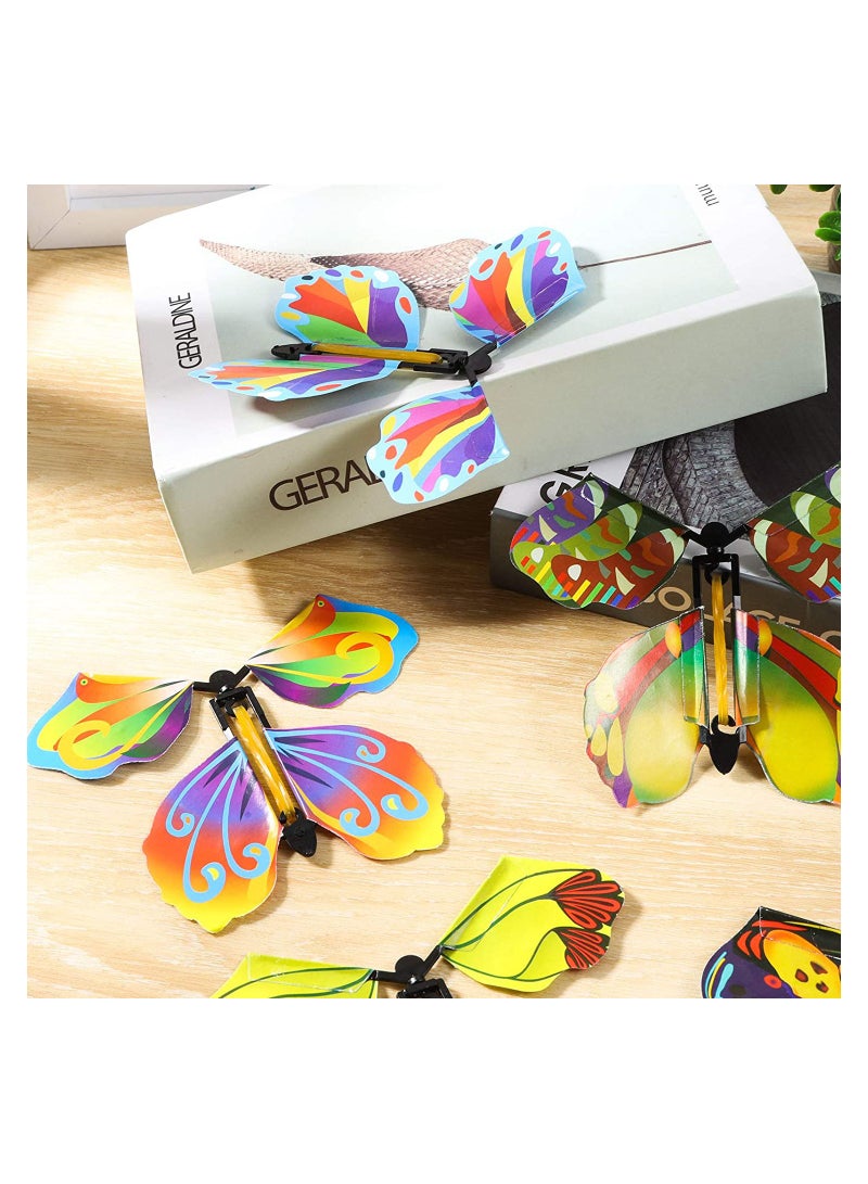 20 PCS Flying Butterfly Toy, Magic Wind Up Flying Butterfly Surprise Box Wind Up Butterfly Surprise Toy for Wedding Birthday Party Book and Greeting Cards(5 Styles)