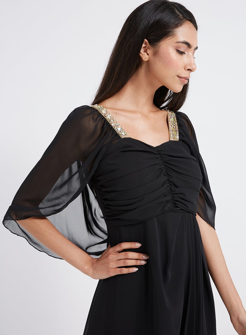 Short Sleeve Maxi Dress Black