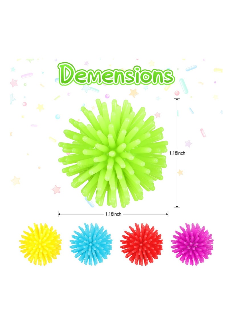 50 Pack Spiky Stress Balls - Soft Fidget Sensory Toy for Teens and Adults - Multi-Color Mini Balls for Parties and Gifts - 1.18 Inches