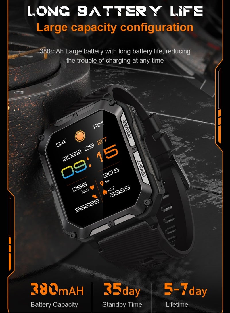 Smart Watch for Men Military Sports Smartwatch with Bluetooth Call IP68 1.83 inch Fitness Tracker