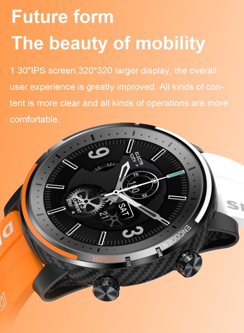 Men's Smartwatch Sports Fitness Tracker Fashion Smartwatch for Men Heart Rate Sleep Monitor IP67 Waterproof Orange