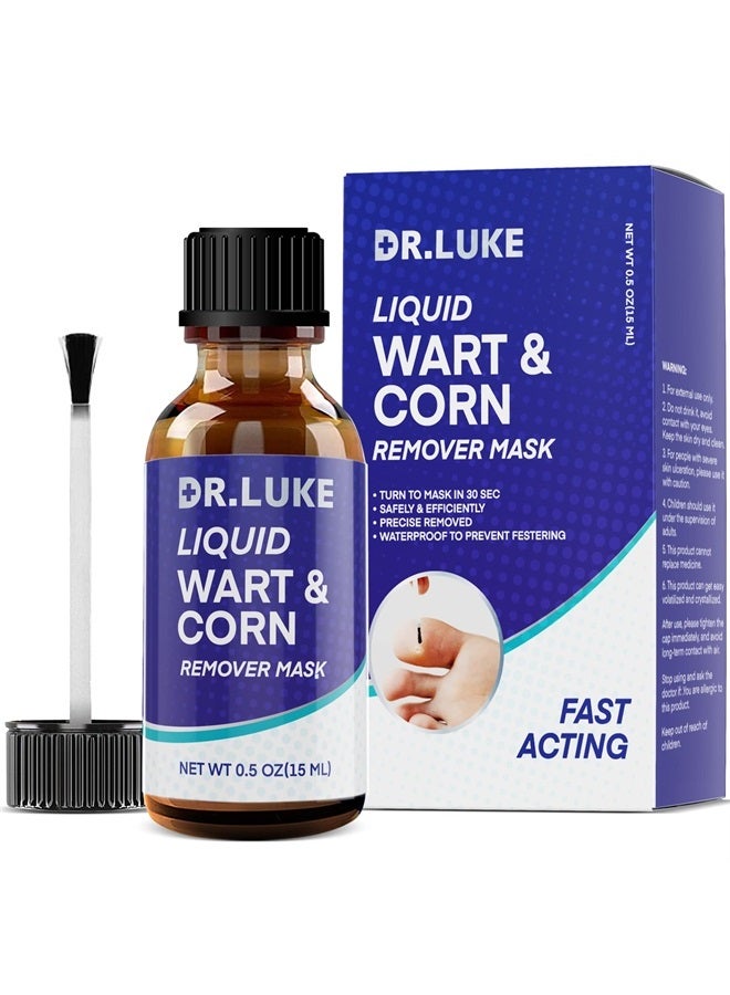 DrLuke Wart Corn Remover for Toes Feet: Fast Acting Plantar Wart Common Wart Flat Wart Corn Removal - Salicylic Acid Wart Corn Removal for Feet Toes Finger and Hand