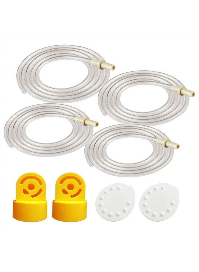 Tubing Compatible with Medela Replacement Tubing (Two Packs, 4 Tubes) 2 Valves and 2 Membranes for Medela Pump in Style Advanced Breast Pump Released After Jul 2006.Retail Pack Made by Maymom