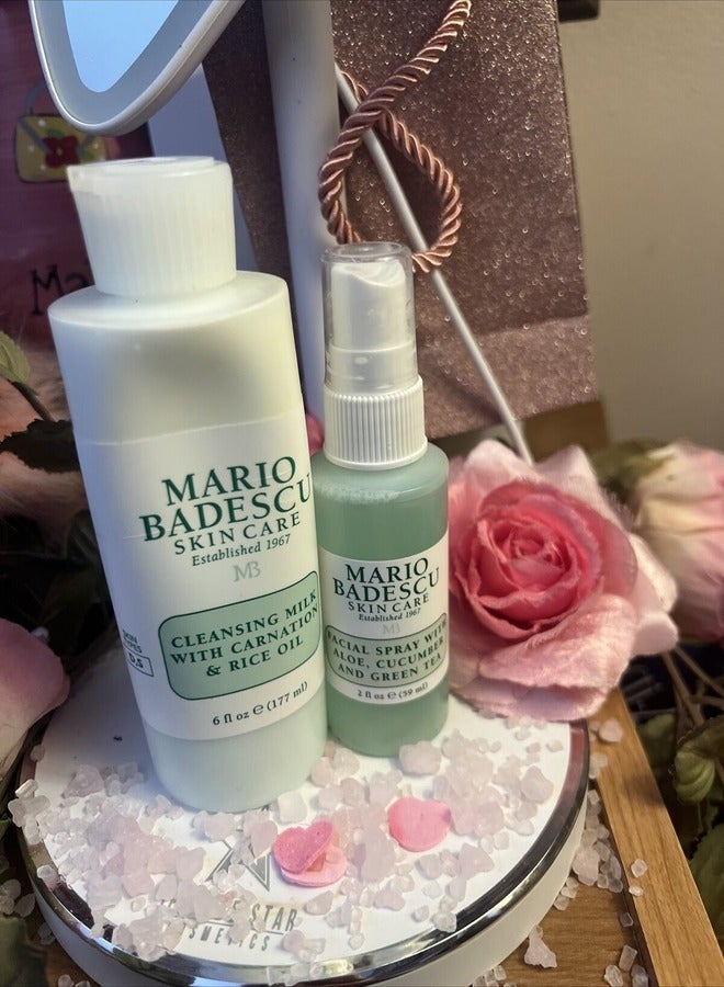 Mario Badescu Cleansing Milk with Carnation, Rice Oil & Vitamin E - No Rinse Liquid Makeup Remover Cleanser with Milky Formula For Skin Care and Gentle Cleansing Experience 177ml