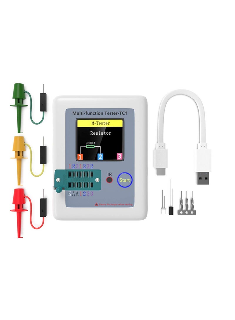 Transistor Meter, LCR-TC1 Multi-Function Capacitance Resistance ESR Tester, 1.8