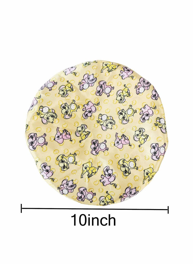 Stain Bonnet for Baby Wide Bonnet Silk  Night Sleep Cap for Toddler Hair Child Shower Cap Teens Kids, Children Infant Newborn Babies Girls for Natural Hair Kids Children Infant Yellow