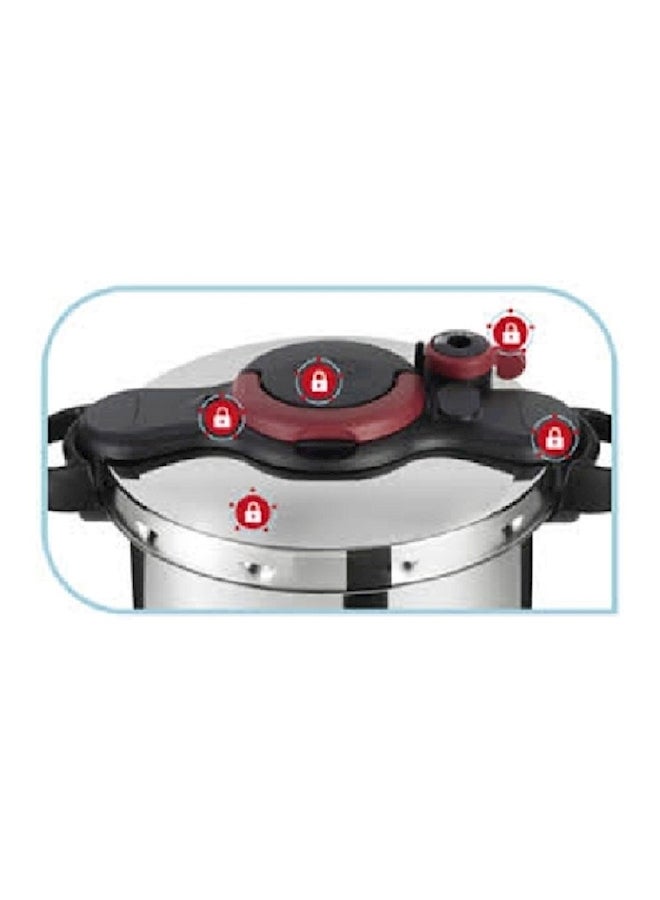 Clipsominut Easy Pressure Cooker Silver/Black/Red 9.0Liters