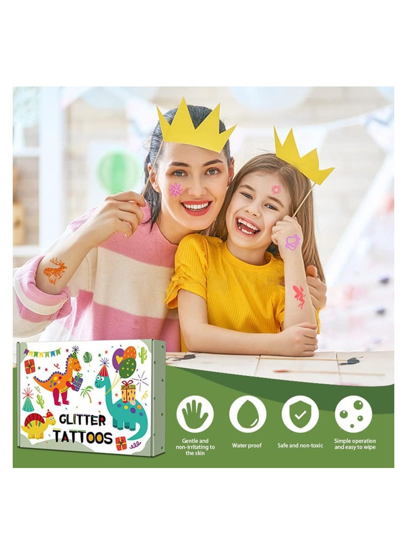 Glitter Temporary Tattoo Kit for Kids 50 Body Glitter Powder Waterproof Body Flash Tattoos Set Body Nail Art, Body Glitter Festival Party for Kids and Adults