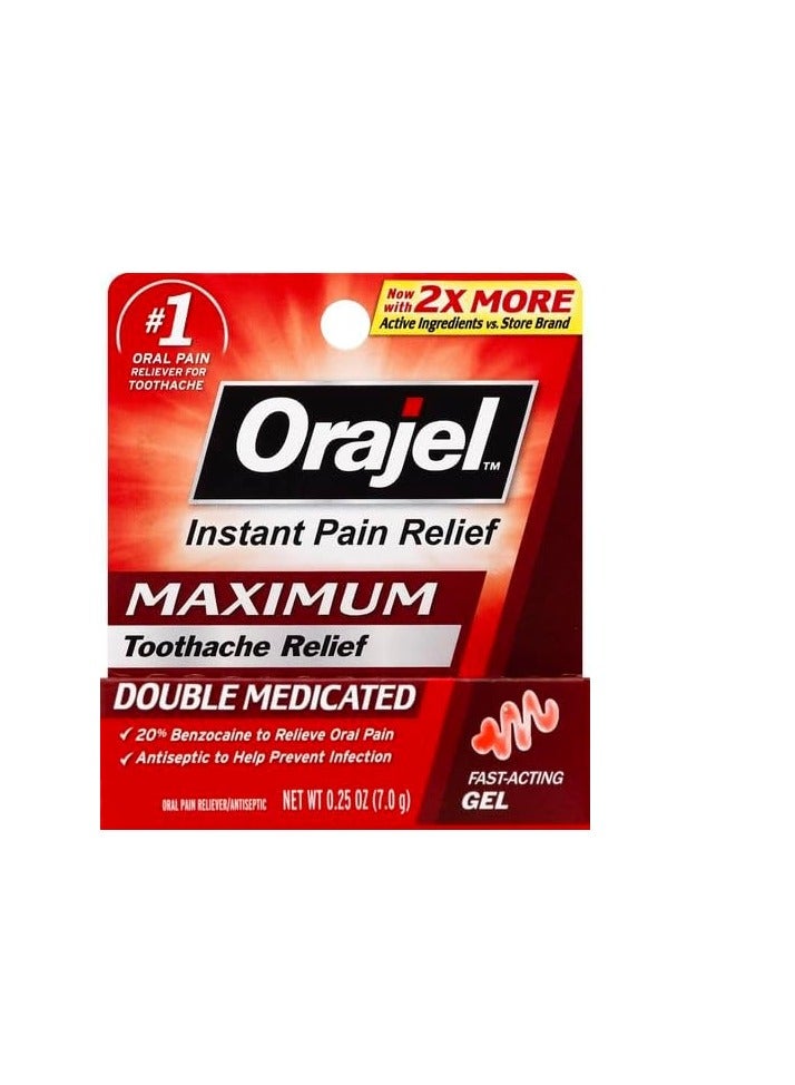 Orajel 3X for Toothache & Gum Pain: Maximum Gel Tube 0.42oz - From #1 Oral Pain Relief Brand - Orajel for Instant Pain Relief