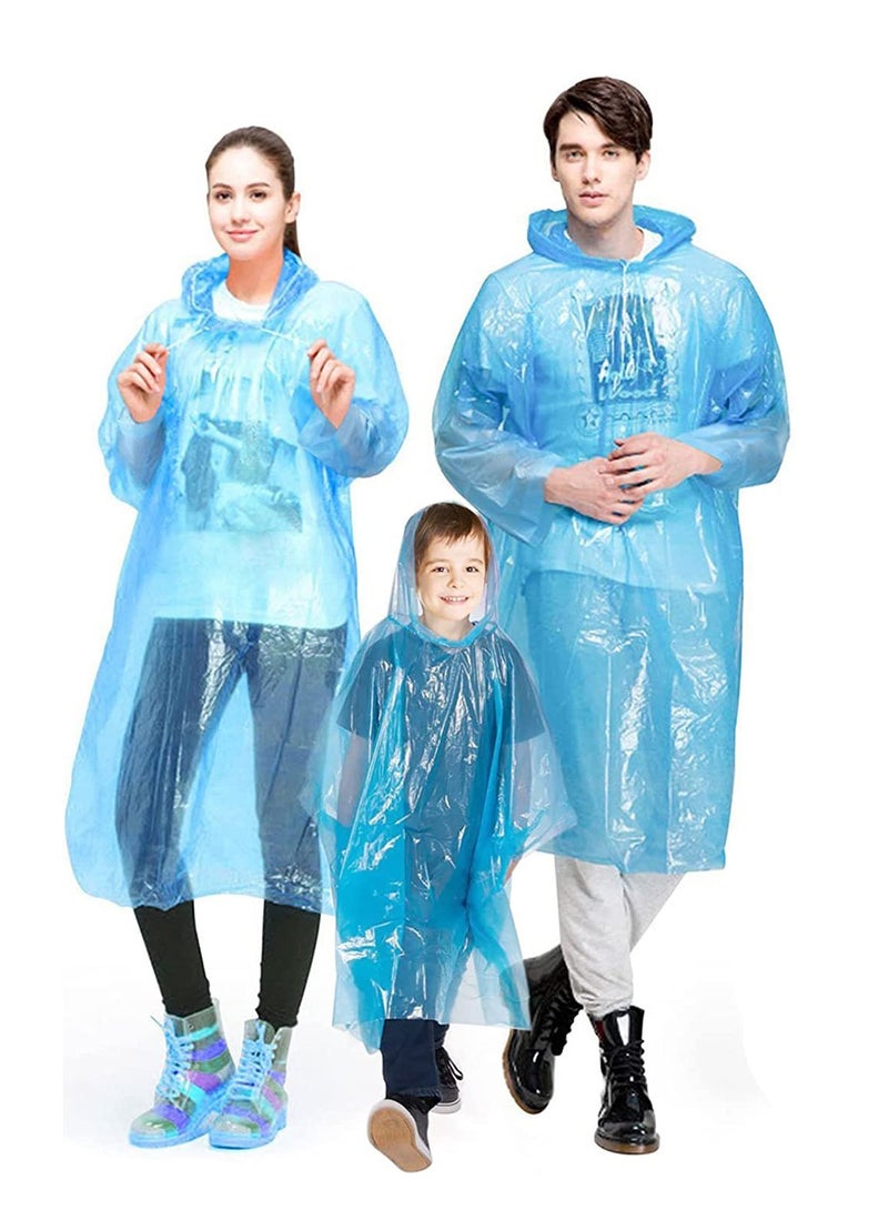 Rain Ponchos Family Pack   12 Pack Emergency Waterproof Ponchos for Kids Adults, Assorted Colors, 0.03mm Thickness, Disposable Emergency Ponchos for Family Travel, Camping, Hiking, Fishing