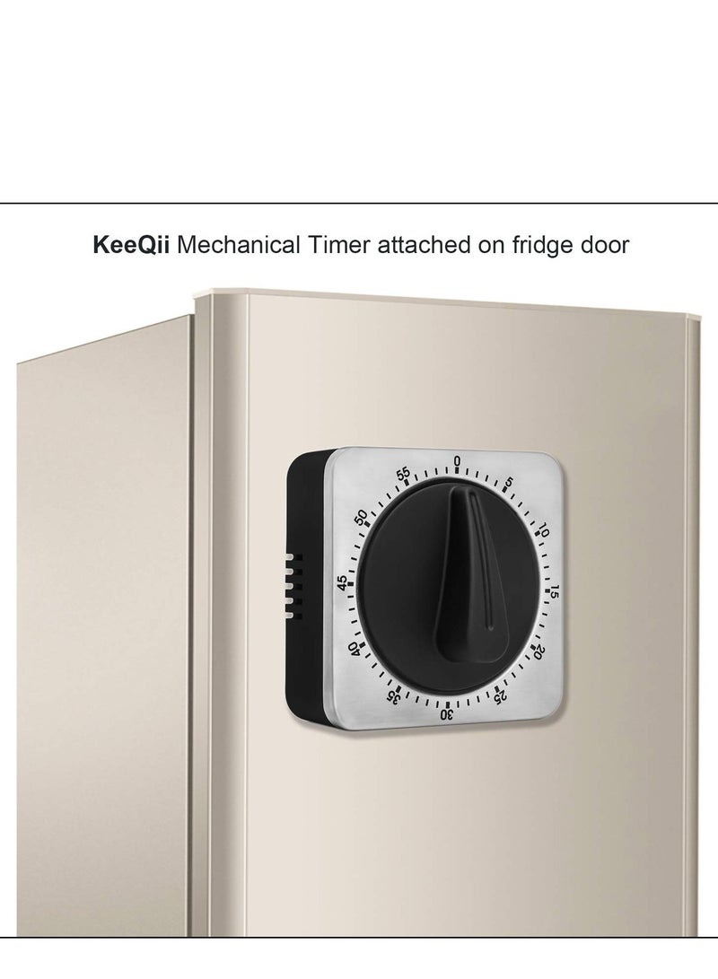 Timer Kitchen Timer 60 Minute Timing with 80dB Alarm Sound Magnetic Countdown Timer Home Baking Cooking Steaming Manual Timer Stainless Steel Face Mechanical Timer New Timer