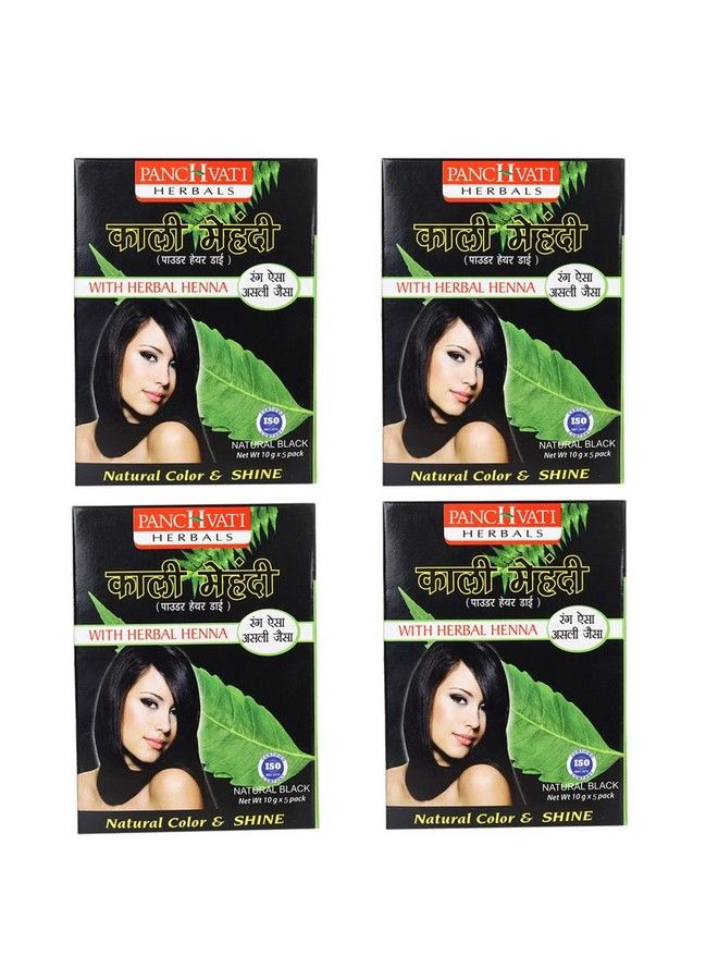 Herbals Ayurvedic Mehandi With Herbal Henna 200G (Pack Of 4) 10G Each Black