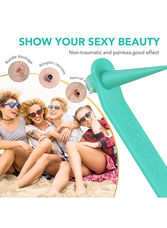 2 In 1 Skin Tag Removal Tool Kit Painless Easy-Using Device For Small To Large Sized Skin Tag On Face Neck And Body， Double Head Wart Removal Tool Skin Tag Removal Green
