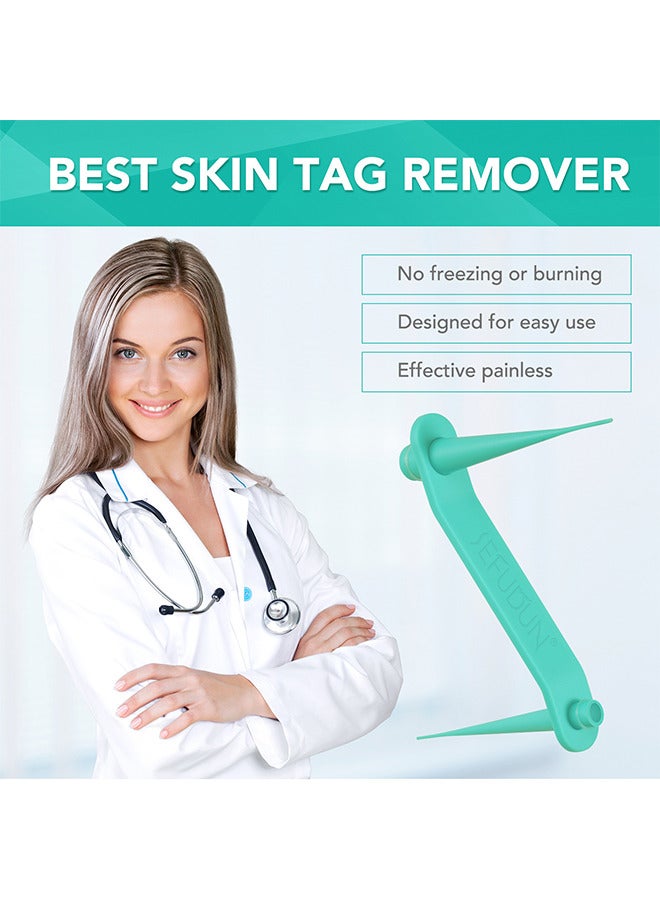 2 In 1 Skin Tag Removal Tool Kit Painless Easy-Using Device For Small To Large Sized Skin Tag On Face Neck And Body， Double Head Wart Removal Tool Skin Tag Removal Green