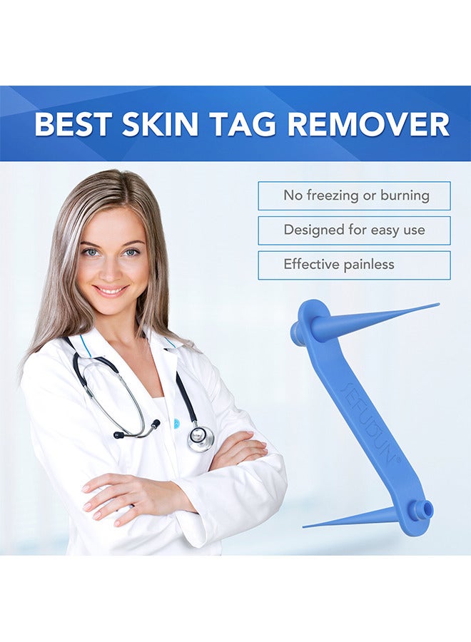 2 In 1 Skin Tag Removal Tool Kit Painless Easy-Using Device For Small To Large Sized Skin Tag On Face Neck And Body， Double Head Wart Removal Tool Skin Tag Removal Blue