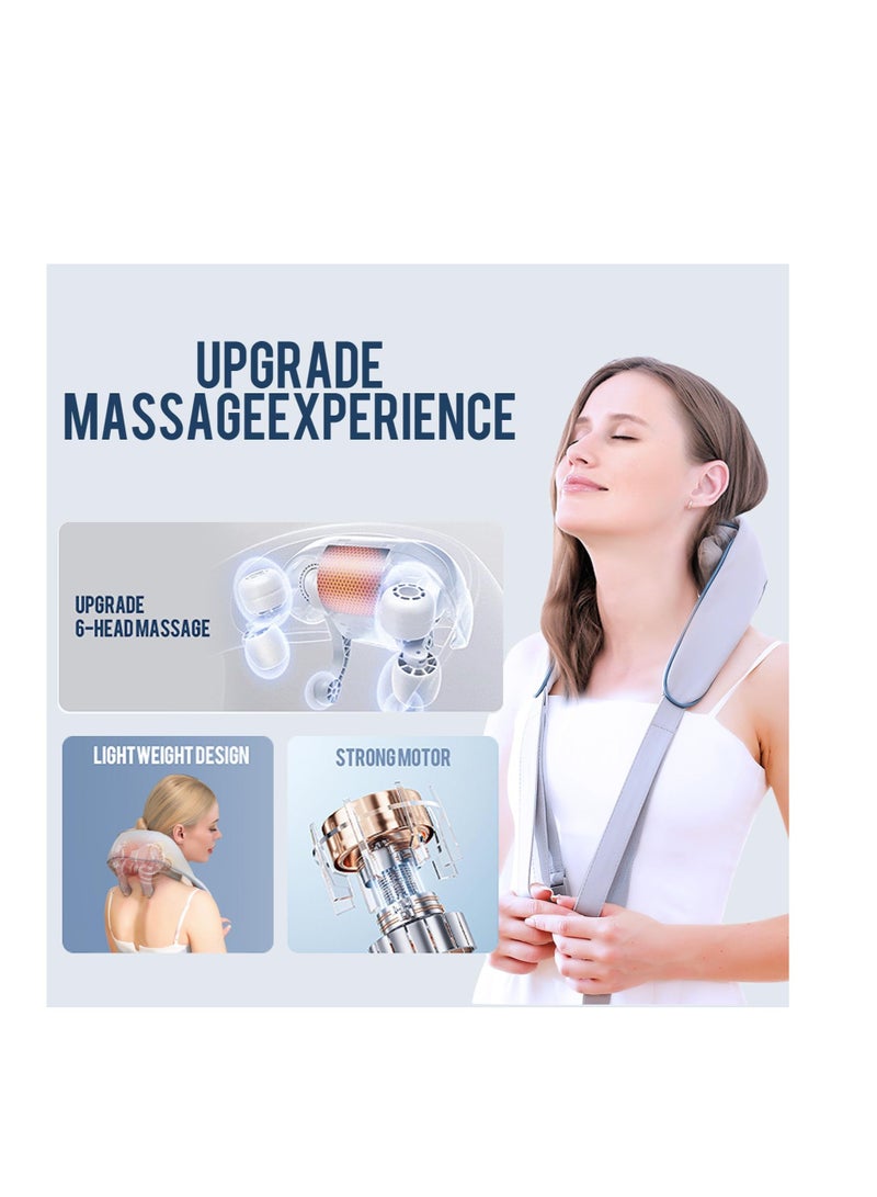 Neck Massager, Portable Electric Neck Massager, Massagers for Neck and Shoulder with Heat, Electric Neck Massager with Heat at Home for Muscle Relaxation, for Neck, Traps, and Back Pain Relief