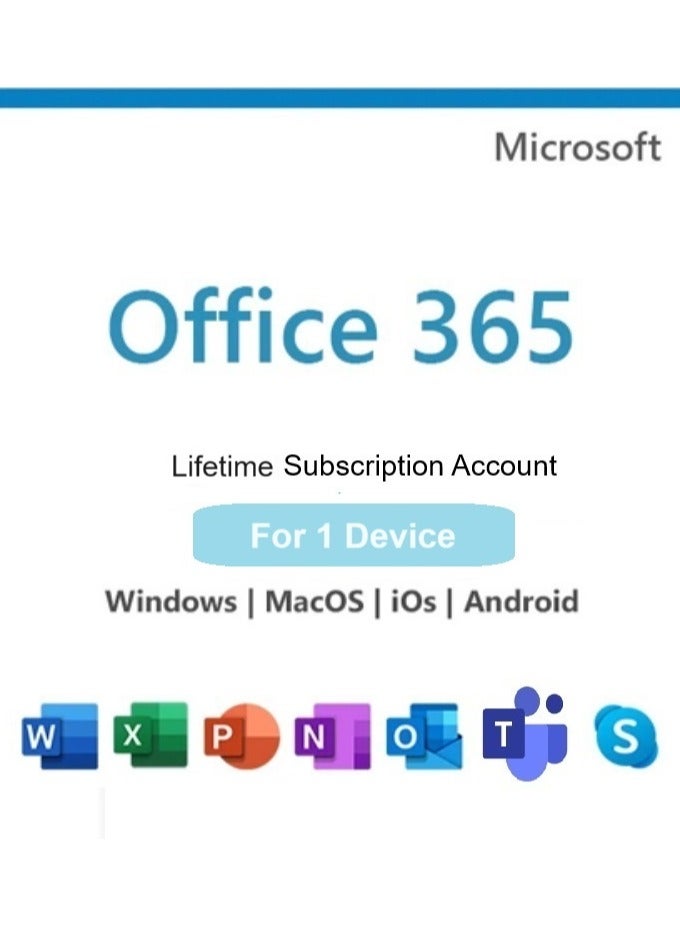 Microsoft Office 365 Long Term Brand New Account | 1 Device access For Mac | Windows | Mobile With OneDrive