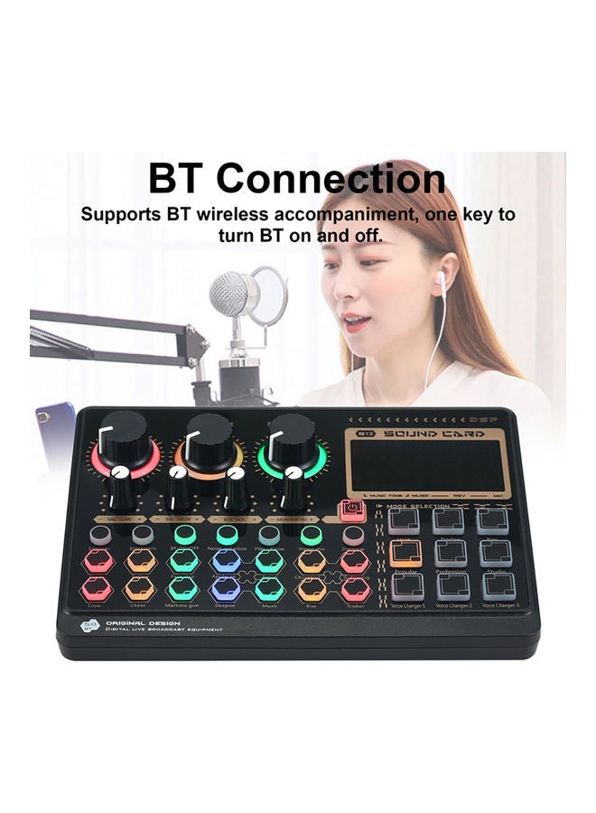 X6 Mini External Live Sound Card Multifunctional Mixer Board Black