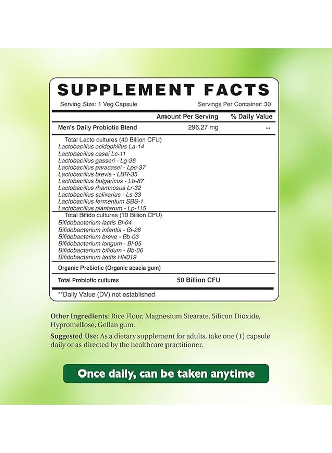 Once A Day Formula For Digestive Balance Colon And Immune Health With 50 Billion Cfu And 16 Probiotic Strains