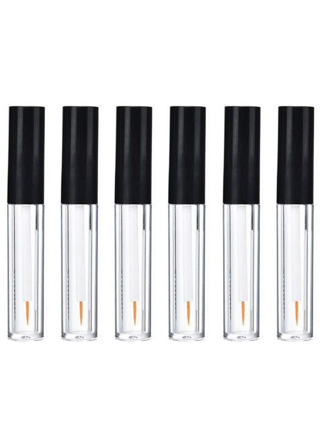 6Pcs 5Ml Empty Refillable Plastic Eyeliner Vials Bottle Container Eyelashes Tube Mascara Tube Eyelash Growth Oil/Mascara/Eye Gloss Liquid Bottle Container With Brush And Plug