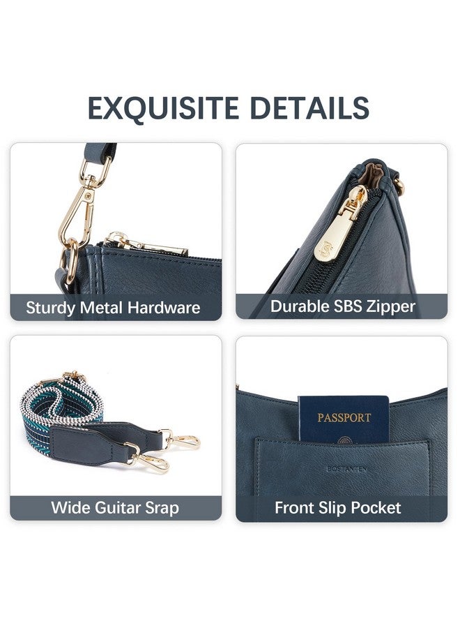 Crossbody Bags For Women Trendy Vegan Leather Hobo Handbags Fashion Shoulder Purse With Adjustable Guitar Strap