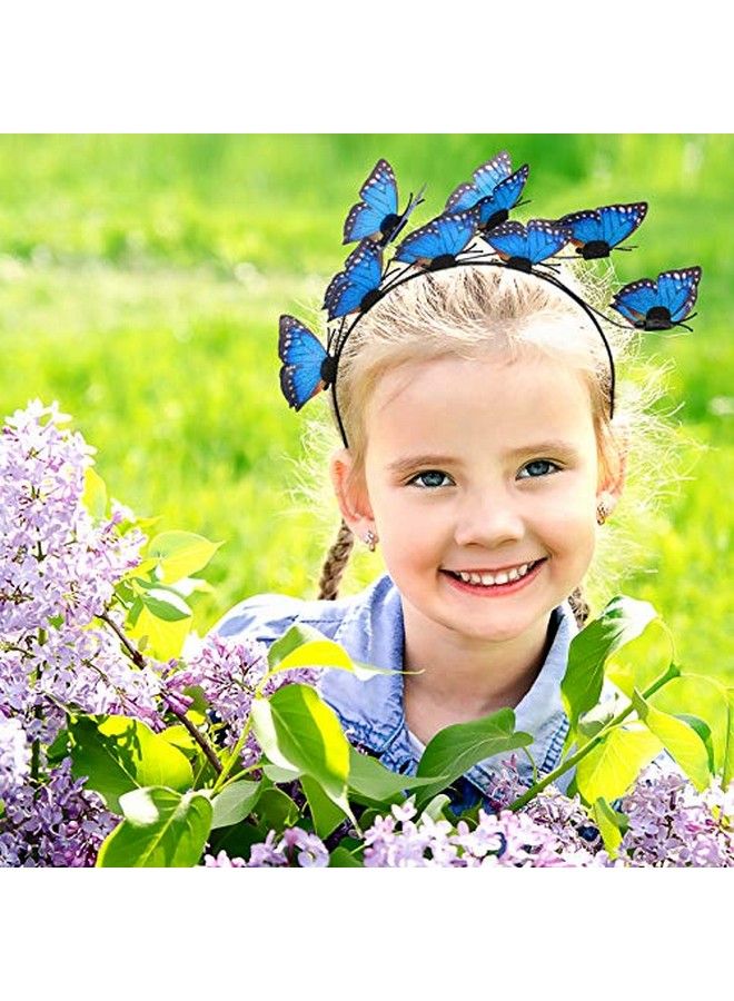 Butterfly Headbands Glitter Butterfly Fascinator Hat Elegant Hair Hoop For Women Costume Tea Party Supplies