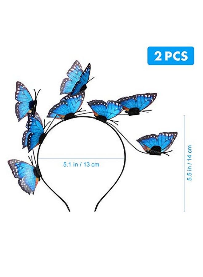 Butterfly Headbands Glitter Butterfly Fascinator Hat Elegant Hair Hoop For Women Costume Tea Party Supplies