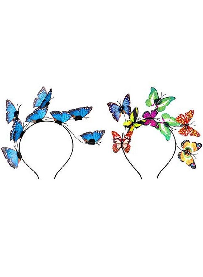 Butterfly Headbands Glitter Butterfly Fascinator Hat Elegant Hair Hoop For Women Costume Tea Party Supplies