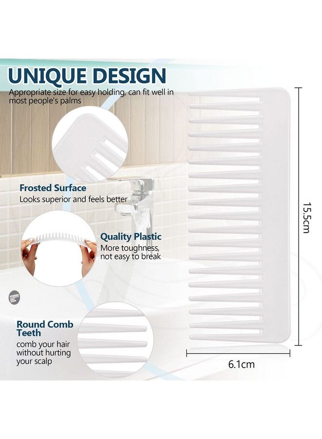 Large Hair Detangling Comb Wide Tooth Comb For Curly Hair Wet Dry Hair No Handle Detangler Comb Styling Shampoo Comb (Transparent White)