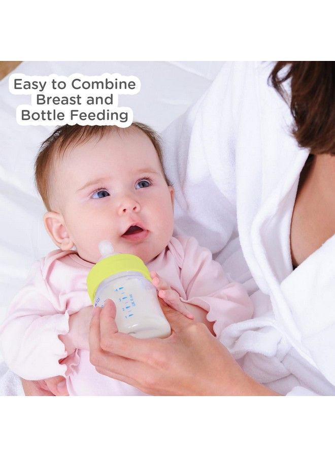 Premium Glass Feeding Bottle With Eazy Flow Technology Anti Colic Valveanti Slipbpa Free Baby Feeding Bottle For Babies & Toddlers(Green 240Mlpack Of 2)