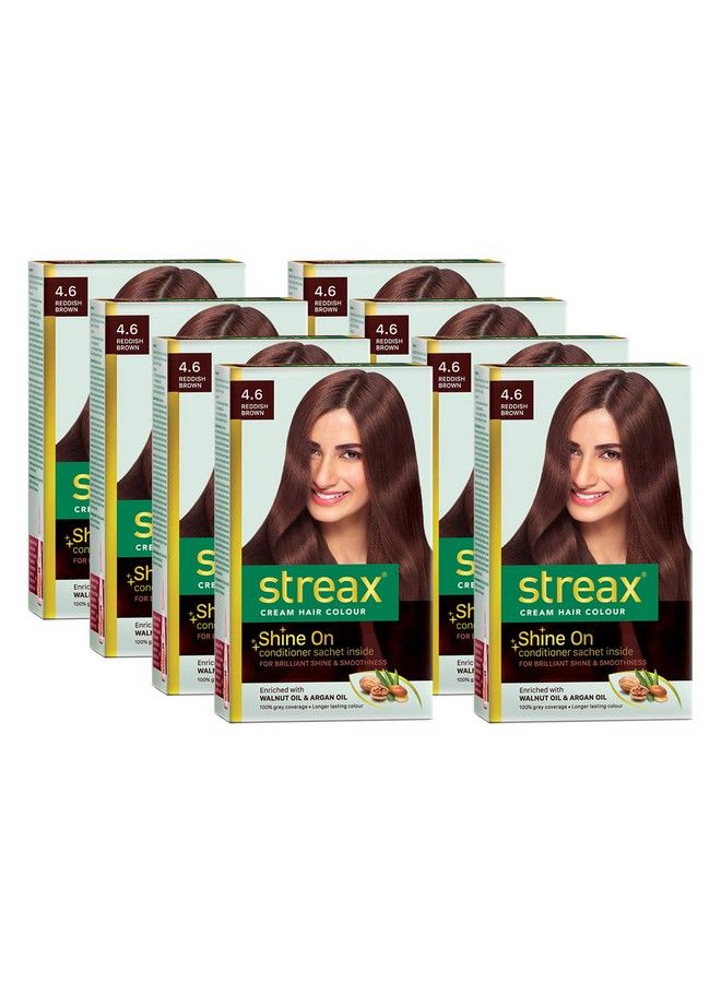 Cream Hair Color For Unisex 60Ml 4.6 Reddish Brown (Pack Of 8)